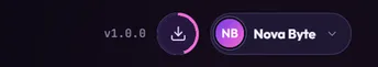 The update button with a pink progress ring about halfway around it.